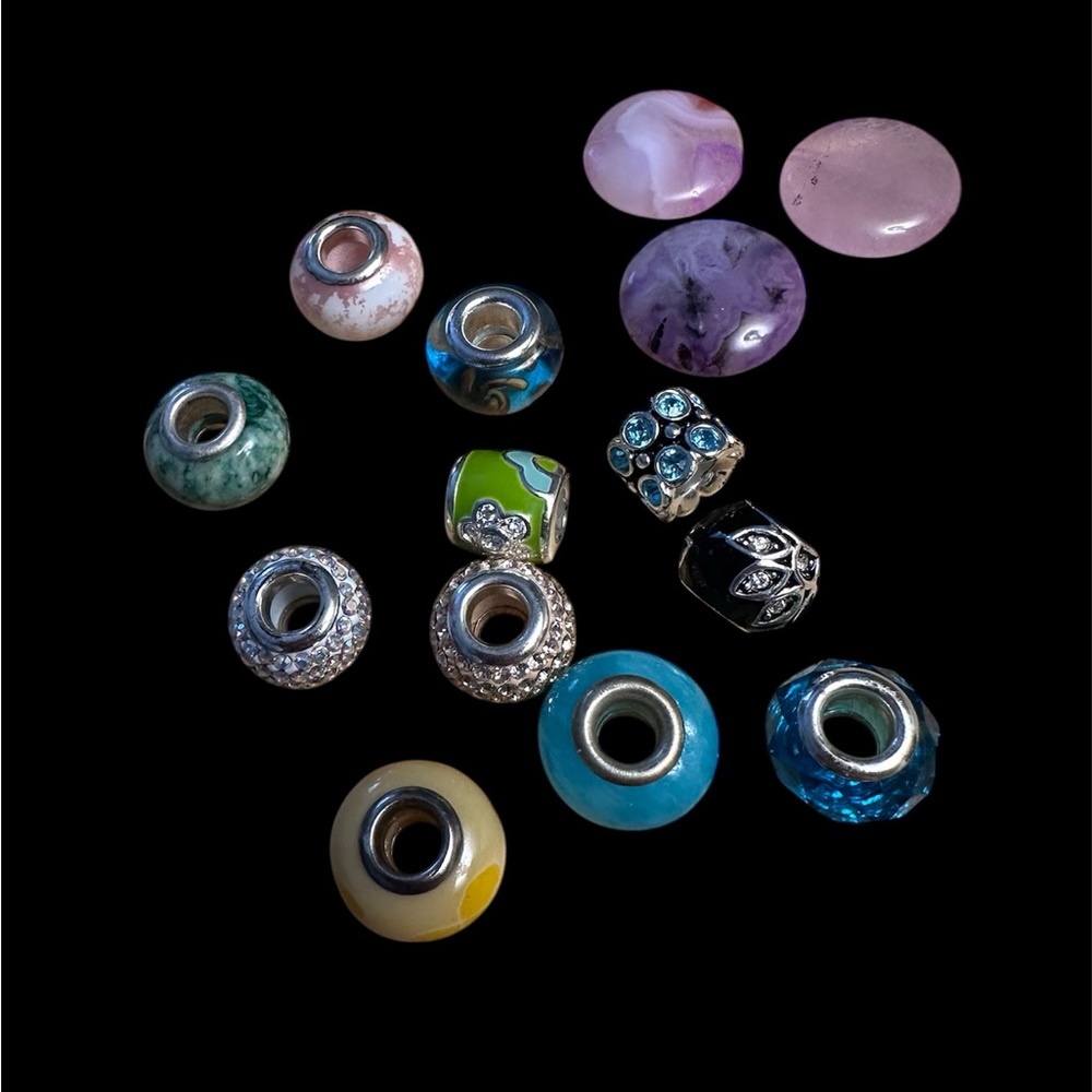 Assorted Colorful Beads 14 pieces no markings